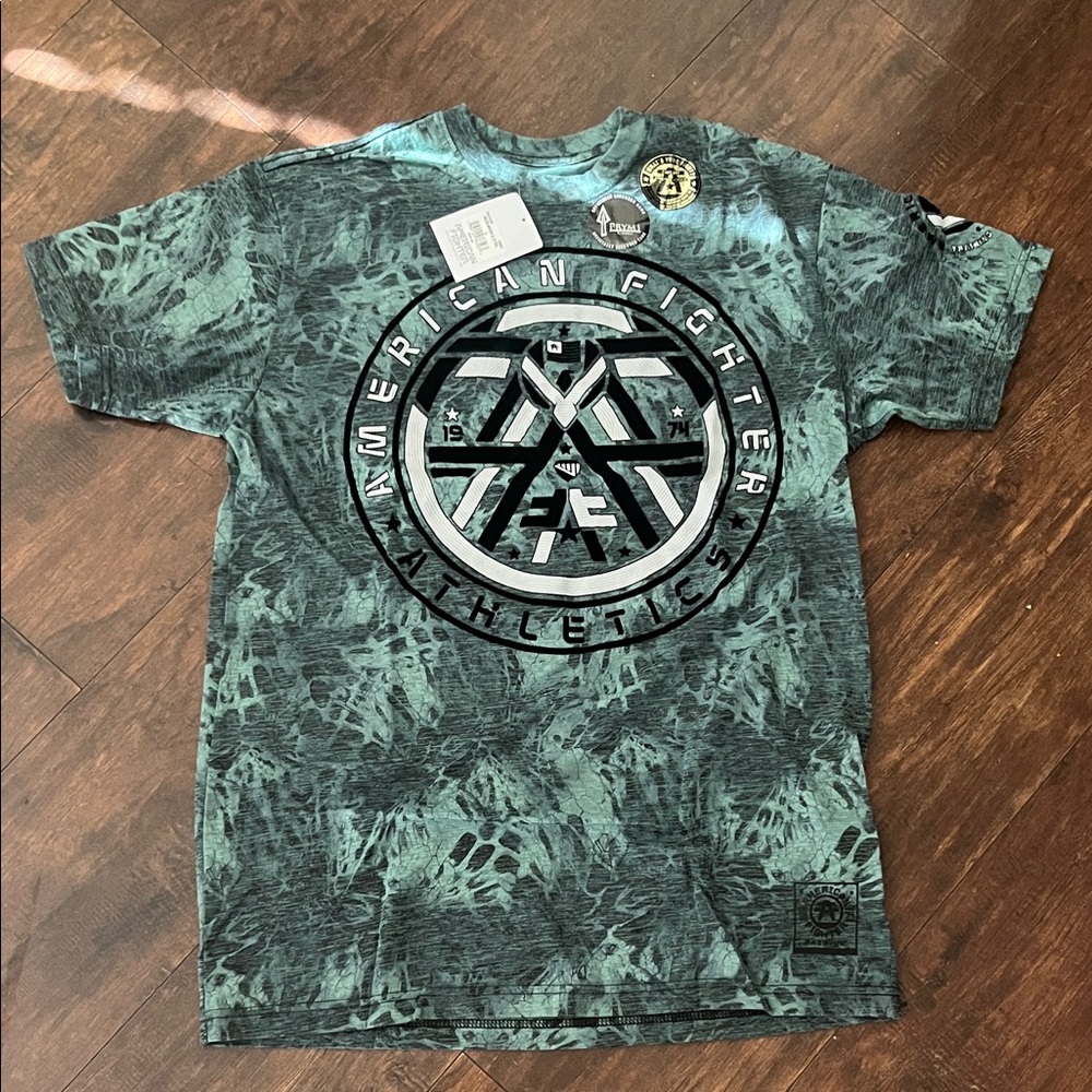 American Fighter Teal and Black Athletic Tee